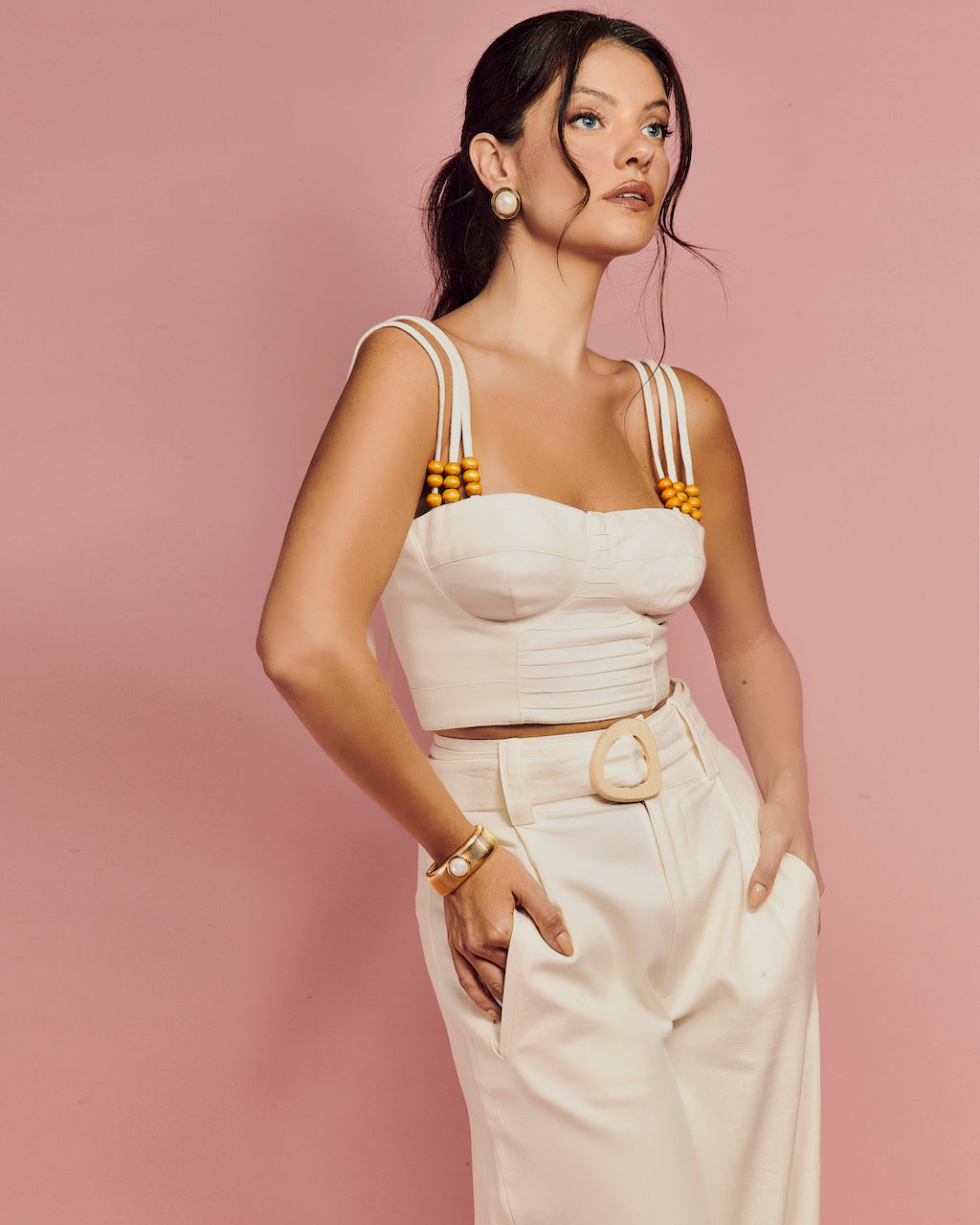 Charlie Crop Top - Off White