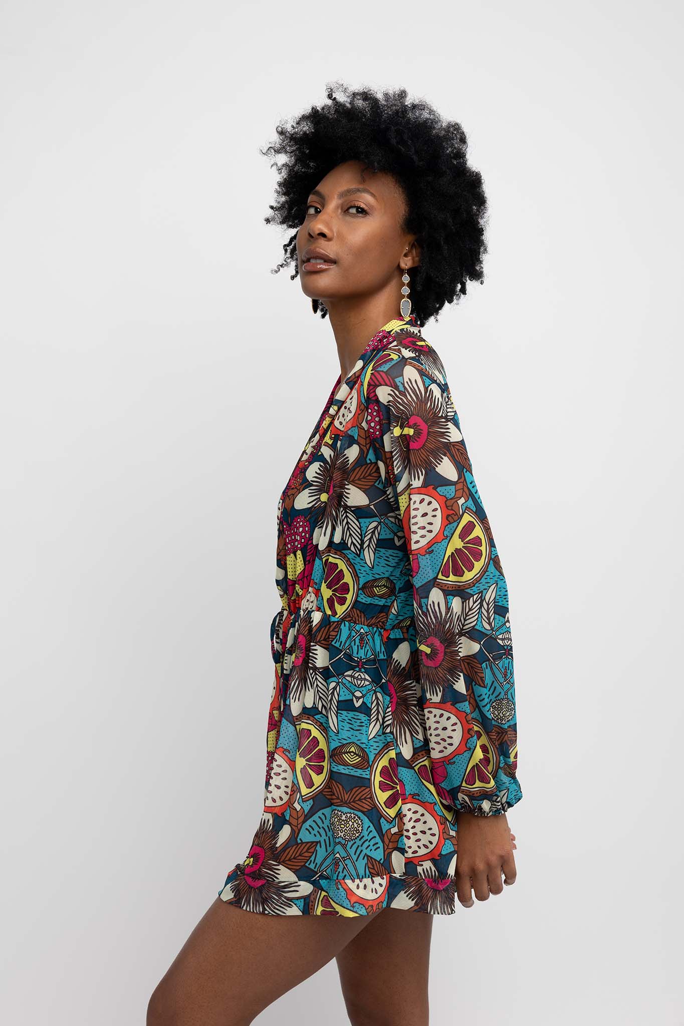 Arenal Coverup Mini Dress Tropico - Aqua Morada