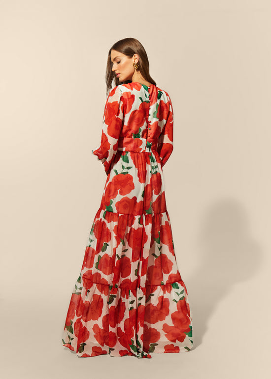 Miranda Ruffle Lace Maxi Dress