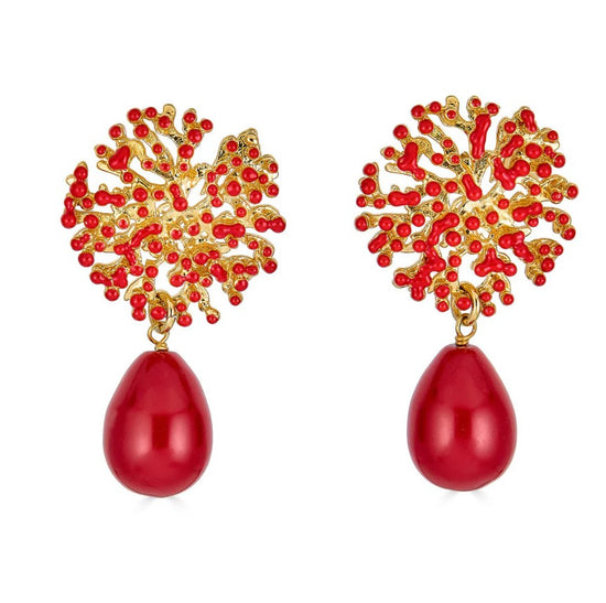 Coralina Drop Earrings - Coral Blue