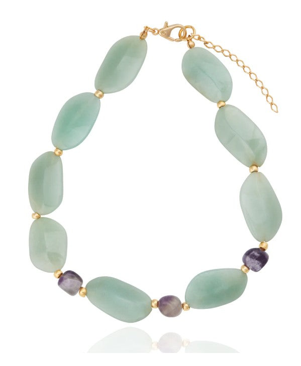 Alquimia Layered Necklace - Amethyst and Green Quartz