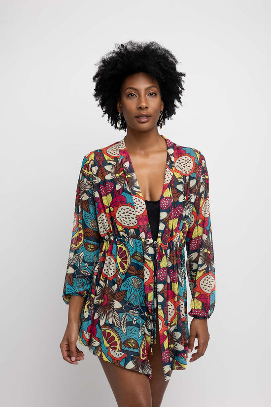 Arenal Coverup Mini Dress Tropico - Aqua Morada