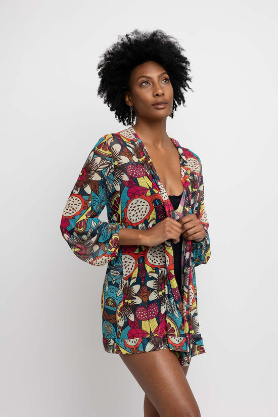 Arenal Coverup Mini Dress Tropico - Aqua Morada